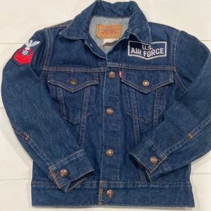 Levi Strauss US Air Force Denim Trucker Jacket 70806-0216 Size Youth 10